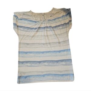 LC Lauren Conrad Watercolor Stripe Top with Cap Sleeves Size Small